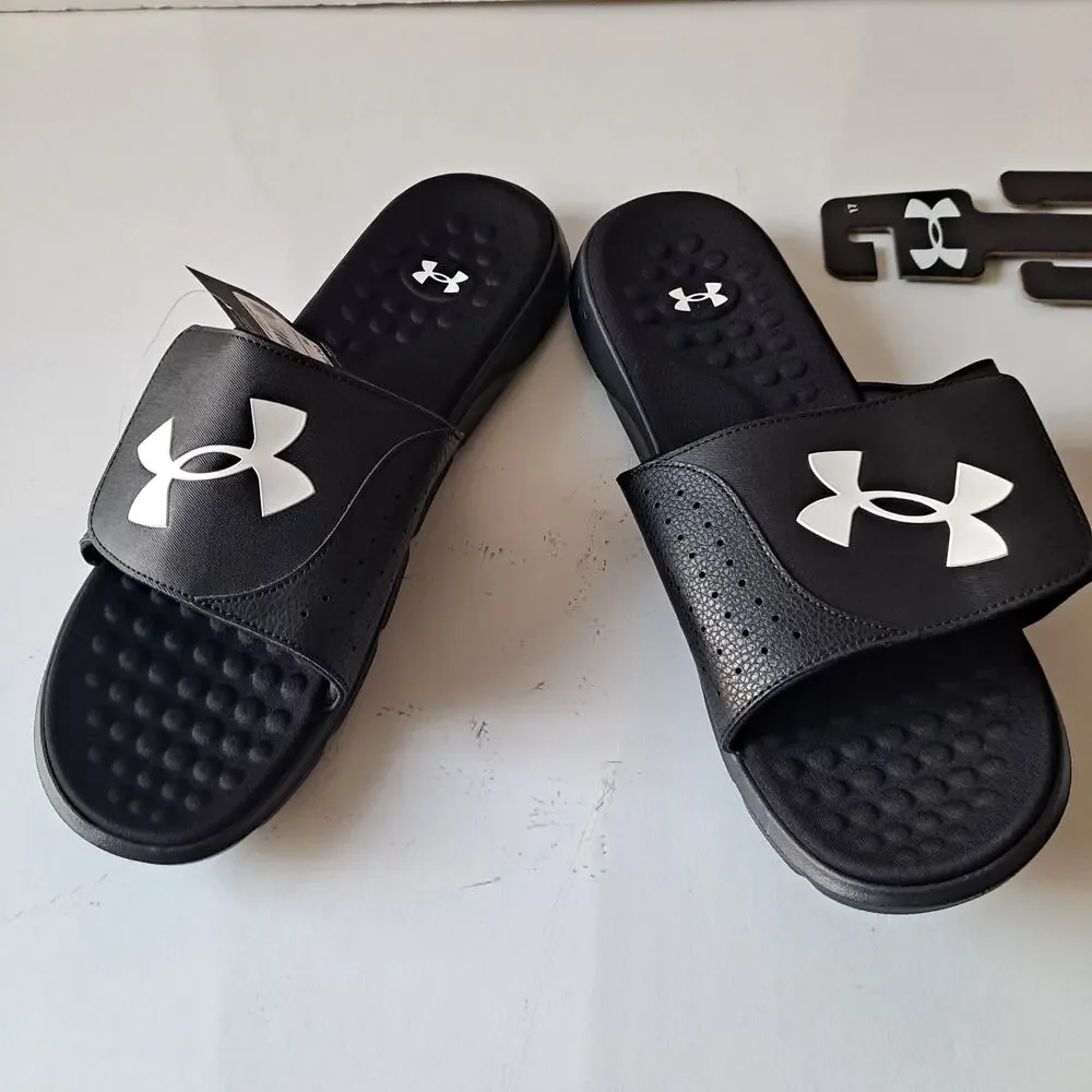 NWT Under Armour UA Ignite Pro Flip Flop Slide Sandals Black Mens Casual Size 17